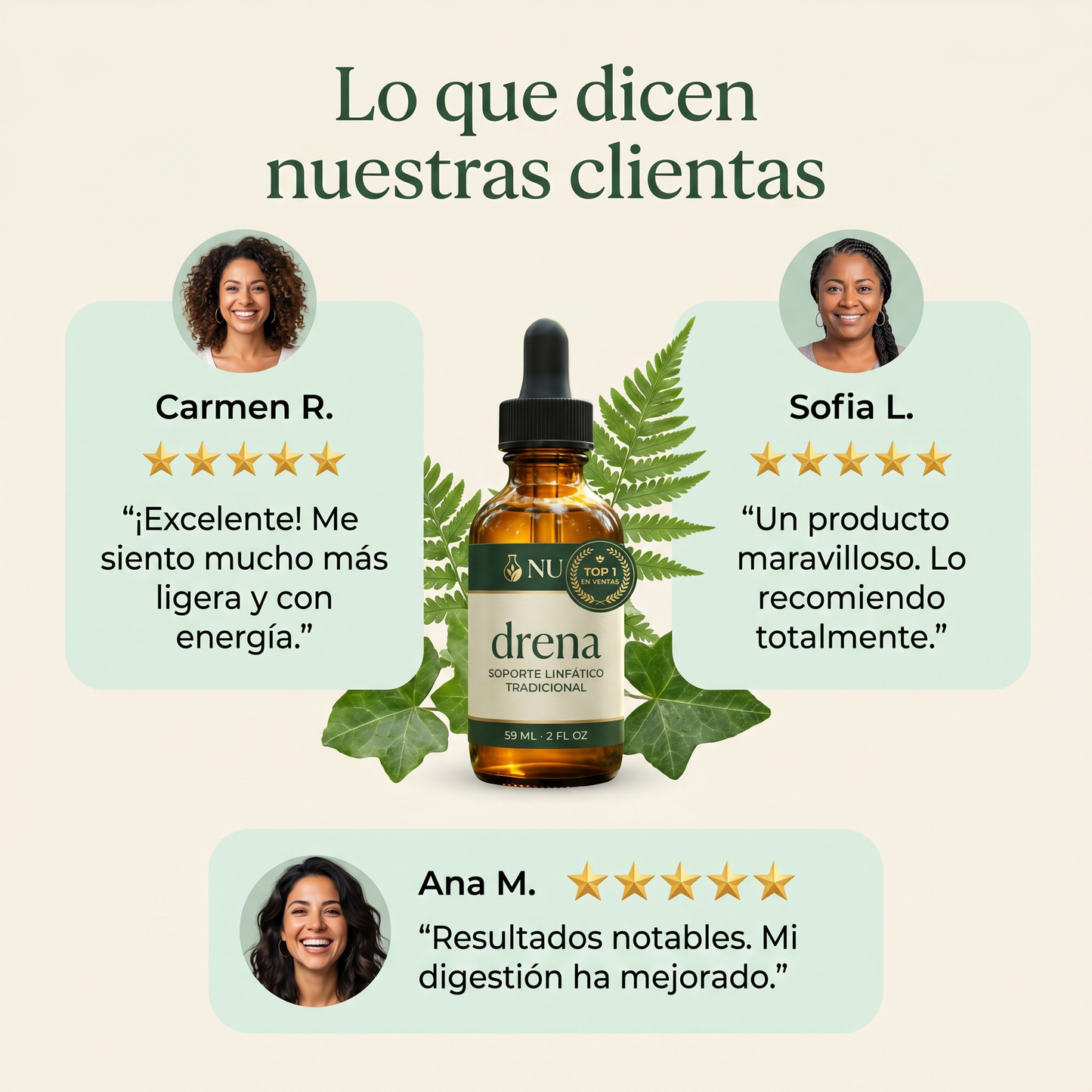NUvo Drena — Soporte Linfático Natural | Extracto Herbal de 8 Activos