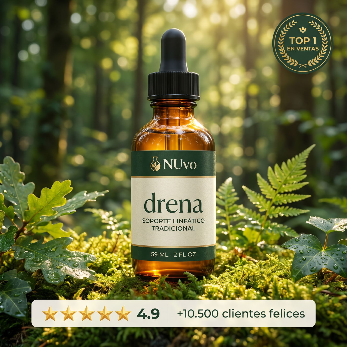 NUvo Drena — Soporte Linfático Natural | Extracto Herbal de 8 Activos