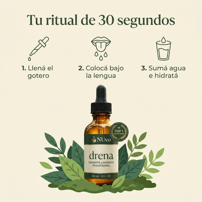 NUvo Drena — Soporte Linfático Natural | Extracto Herbal de 8 Activos